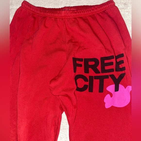 AWESOME! FREECITY SWEATPANTS JOGGER RED SZ LARGE L - Picture 4 of 5